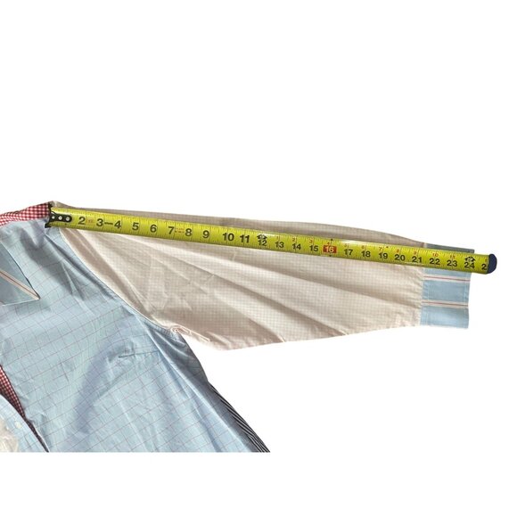 Lane Bryant Multi-Pattern Color Block Plaid Long Sleeve Button Up Shirt Size 18 - Picture 4 of 7